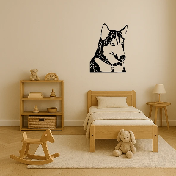 Husky Köpek Yüzü MDF Dekoratif Duvar Tablosu - 2
