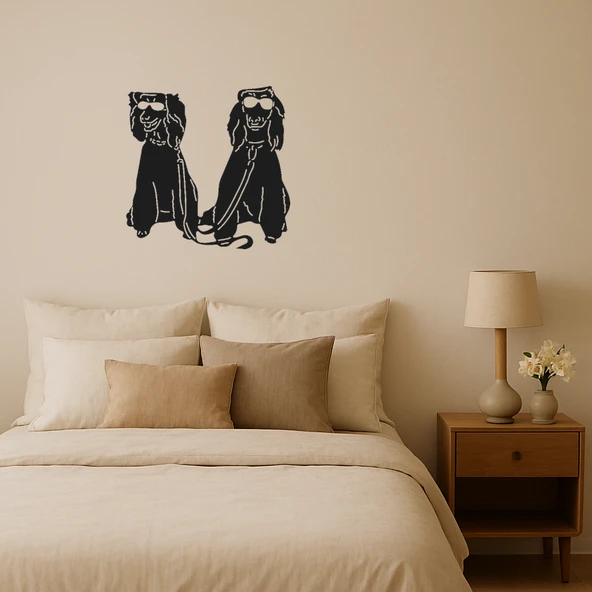 Gözlüklü Köpekler Dekoratif Tablo