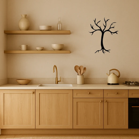 Yapraksız Ağaç Tasarımlı MDF Dekoratif Tablo - Resim 2