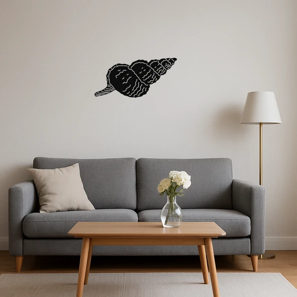 Sanatsal Deniz Kabukları Motifli MDF Tablo - 4