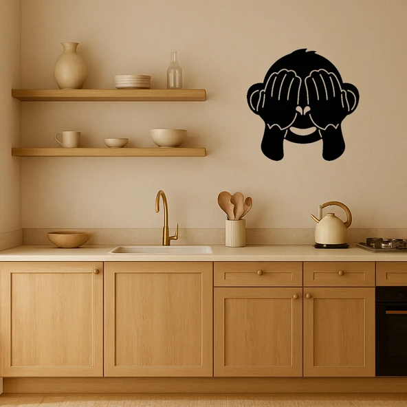 Görmedim Maymun Emoji Dekoratif Tablo - Resim 3