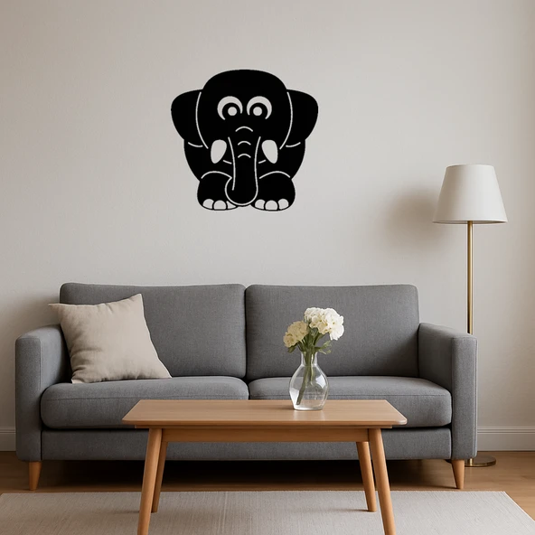 Detaylı Fil Tasarımlı Dekoratif Duvar Tablosu - Resim 4