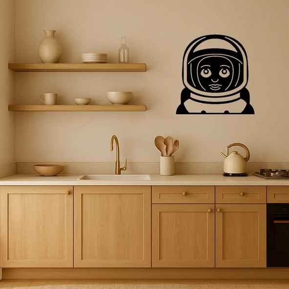 Astronot Kadın Emoji Dekoratif Tablo ürün görseli 1