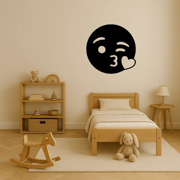 Öpücük Gönderen Yüz İfadeli Dekoratif Tablo - Resim 3