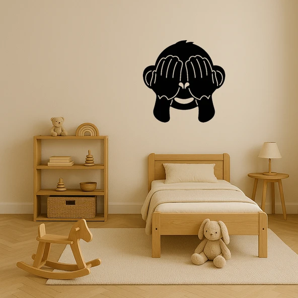 Görmedim Maymun Emoji Dekoratif Tablo - Resim 2