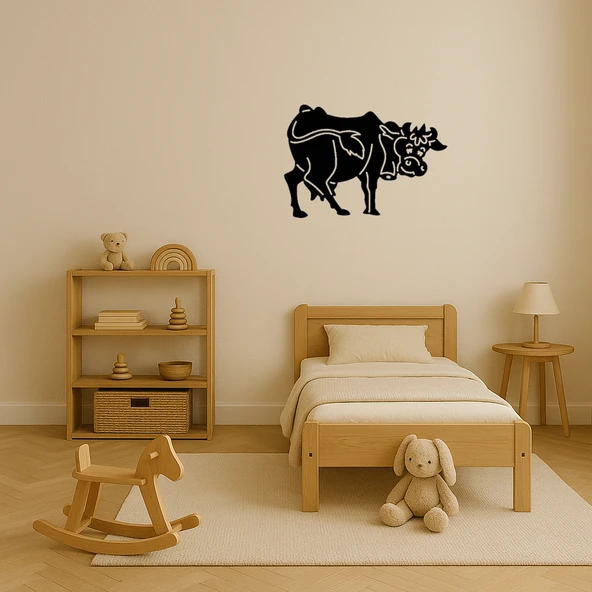 Komik İnek Tasarımlı MDF Dekoratif Tablo - 3