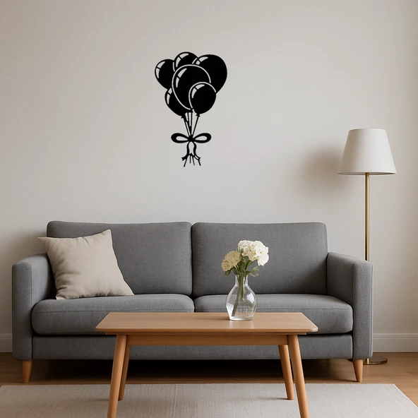 Renkli Balon Kutlaması MDF Dekoratif Tablo - Resim 3