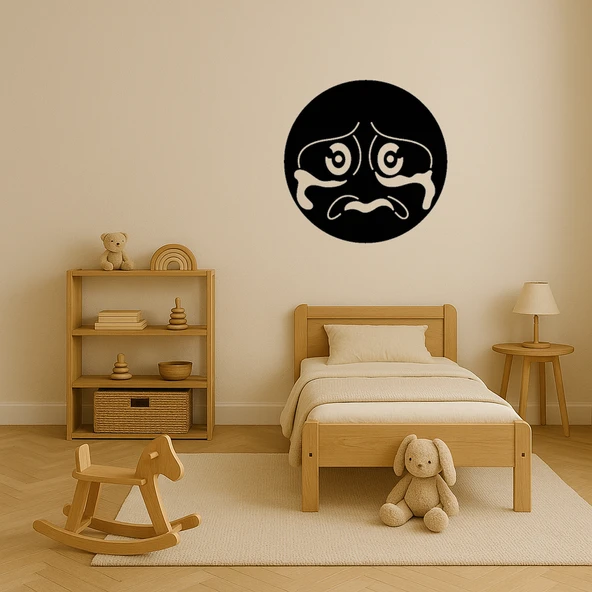 Gözyaşlarıyla Ağlayan Emoji Duvar Tablosu - Resim 3