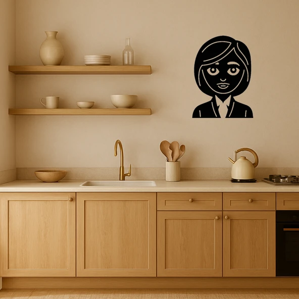 Uzun Saçlı Ofis Çalışanı Kadın Emoji Tablo - Resim 2