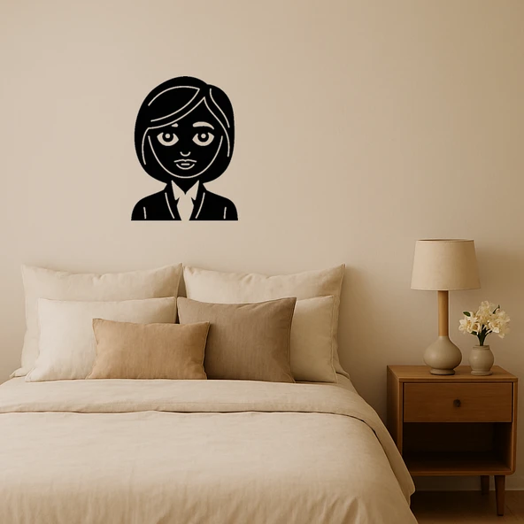 Uzun Saçlı Ofis Çalışanı Kadın Emoji Tablo ürün görseli 1