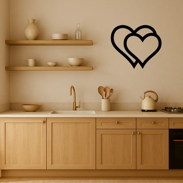 Modern Kalp Tasarımlı MDF İç Mekan Dekoru - Resim 2