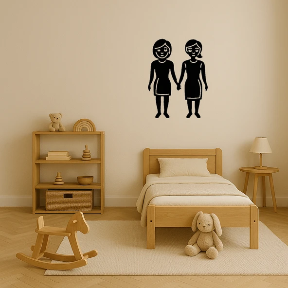 Kadınlar El Ele Emoji Dekoratif Tablo - Resim 3