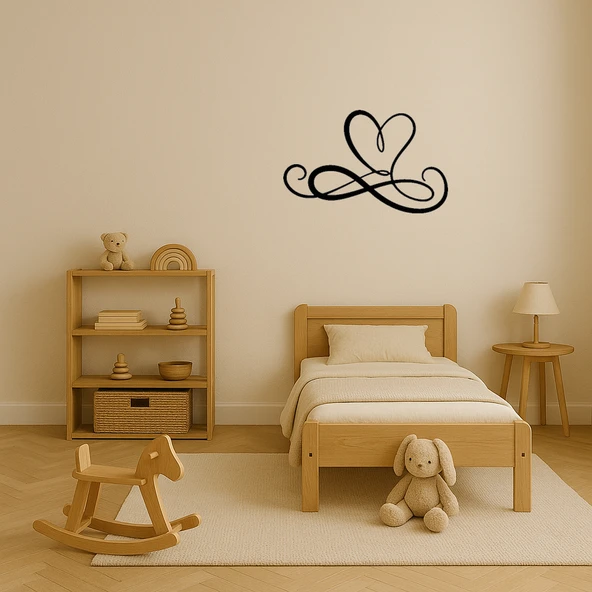 Sonsuzluk ve Kalp Temalı Dekoratif Tablo - Resim 4