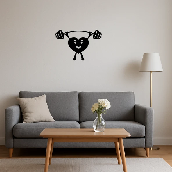 Neşeli Sporcu Kalp Dekoratif Tablo - 4