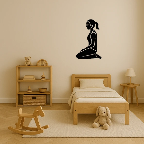 Diz Çöken Kadın Dekoratif Tablo - Resim 3