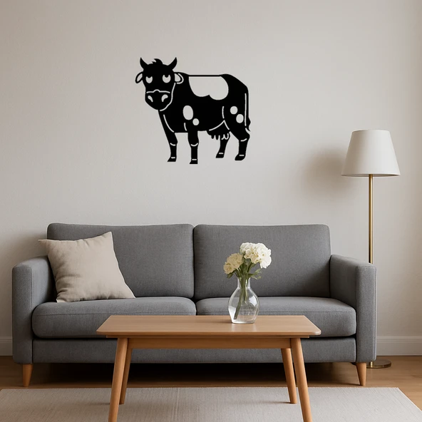 İç Mekan Dekoratif İnek Figürü Tablosu - Resim 4