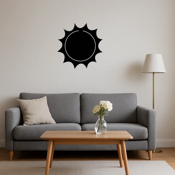 Sarı Güneş Sanatı Tasarımı İç Mekan Dekoratif Tablo - Resim 2