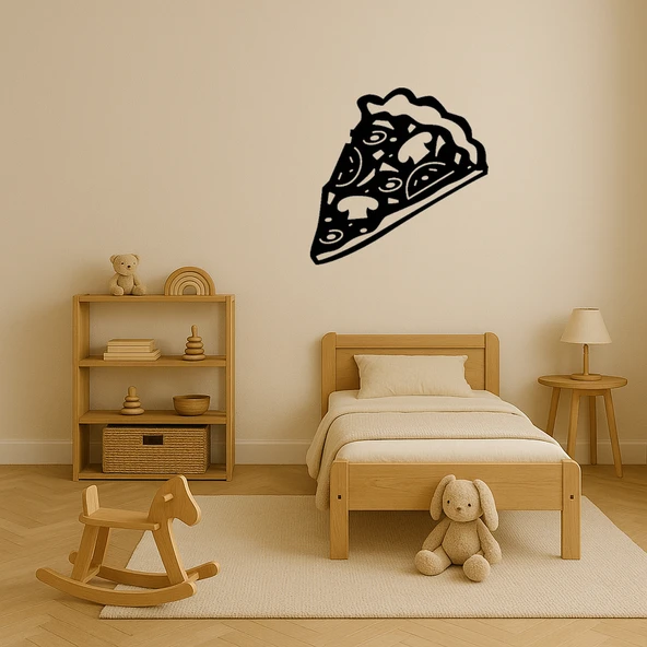 Tek Dilim Pizza Dekoratif MDF Tablo - Resim 3
