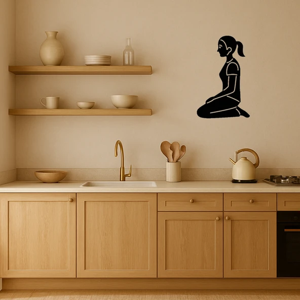 Diz Çöken Kadın Dekoratif Tablo - Resim 2