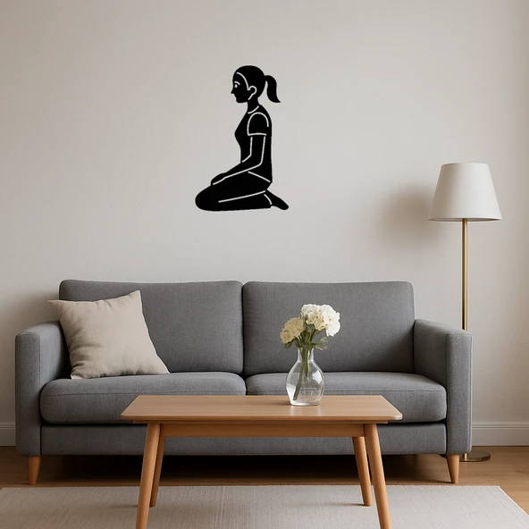 Diz Çöken Kadın Dekoratif Tablo - Resim 4