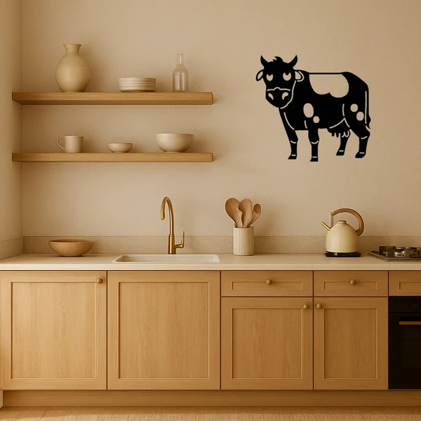 İç Mekan Dekoratif İnek Figürü Tablosu - Resim 2