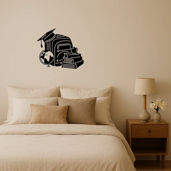 Kitap ve Okul Çantası Dekoratif Tablo