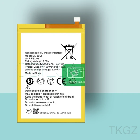 Tkgz - Tecno CAMON 15 - BL-39LT - Batarya Pil Orijinal Sıfır ürün görseli 1
