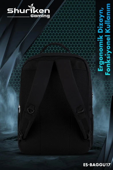 Shuriken ES-BAGGU17 17" Gaming ,Seyahat Laptop Sırt Çantası - 3