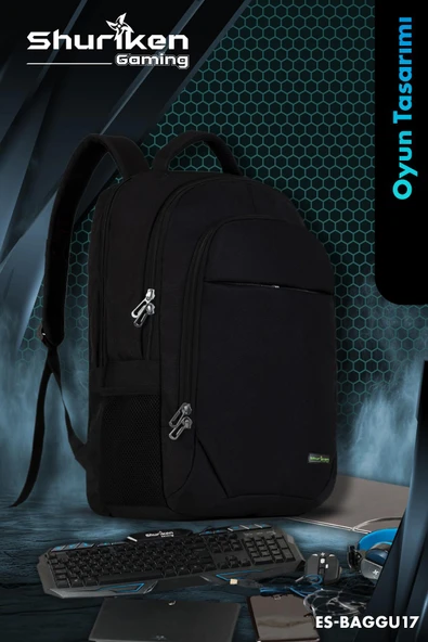 Shuriken ES-BAGGU17 17" Gaming ,Seyahat Laptop Sırt Çantası