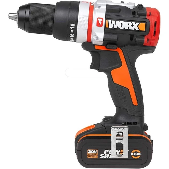 Worx WX354.1 20V/4.0/2.0 Ah. Li-Ion Çift Akülü Kömürsüz Profesyonel Darbeli Şarjlı Matkap - 2