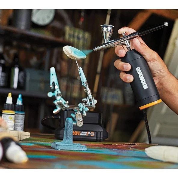 Worx WX742.9 Makerx 20VOLT Profesyonel Mini Air Brush Boya Tabancası (Akü Dahil Değildir) - Resim 4