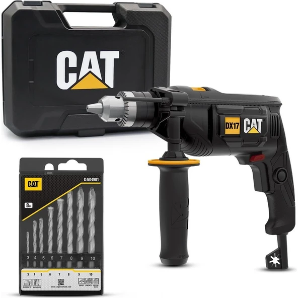Cat DX17.1 750W 13 mm Profesyonel Darbeli Matkap + 8 Parça Aksesuar