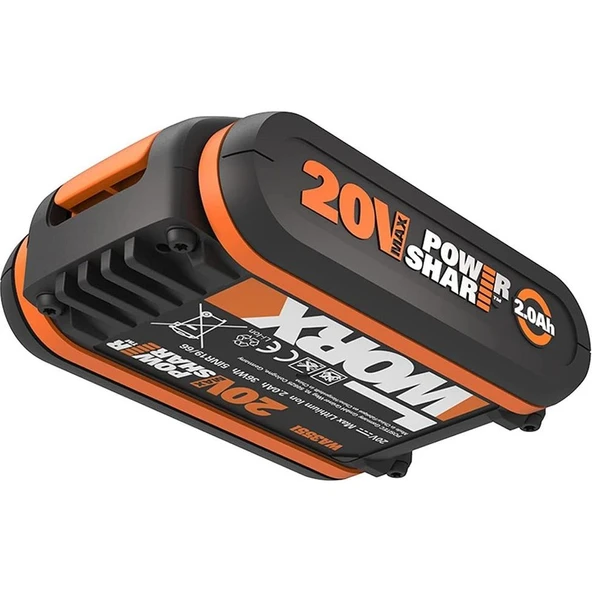 Worx WA3551 20VOLT 2.0AH. Li-Ion Powershare Yedek Akü - 2