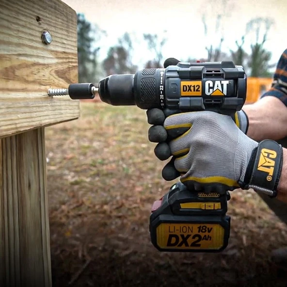 Cat DX12K 18VOLT/2.0AH Li-Ion Çift Akülü Kömürsüz Profesyonel Şarjlı Darbeli Matkap + DX71 Kömürsüz Darbeli Tornavida Kombo Set - 5