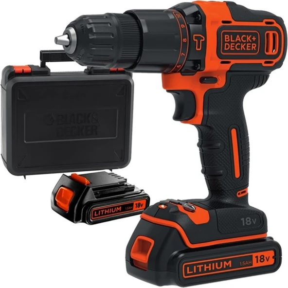Black & Decker BDCHD18KB-QW 18V/1.5Ah Li-ion Çift Akülü 2 Vitesli Darbeli Matkap