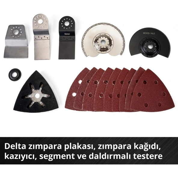 Einhell Akülü Raspalama VARRITO Power X-Change (Li-Ion, 18V, 11000-20000 dak.-1, hızlı hareket kilidi, 12 yönlü ayarlanabilir alet tutucu, akü ve şarj cihazı dahil değildir) - 4465160 - 4