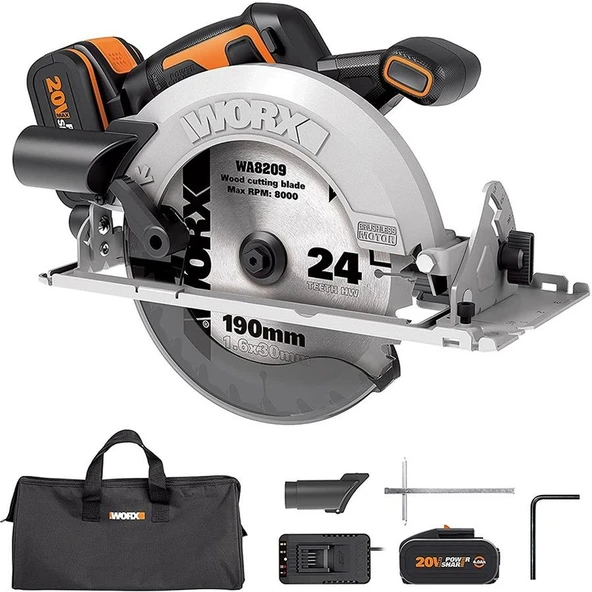 Worx Wx520 20volt 4.0ah. Li-Ion Kömürsüz Profesyonel Daire Testere