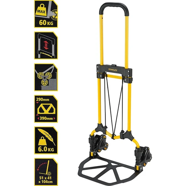 Stanley Ft584 30/60Kg Merdiven Çıkabilen Katlanır El Arabası - 2