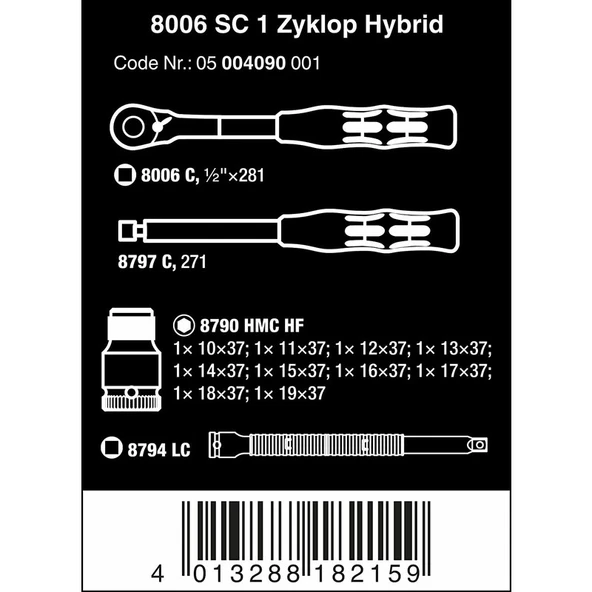 Wera 05004090001 8006 Sc 1 Zyklop Hybrid Cırcır Seti - 5