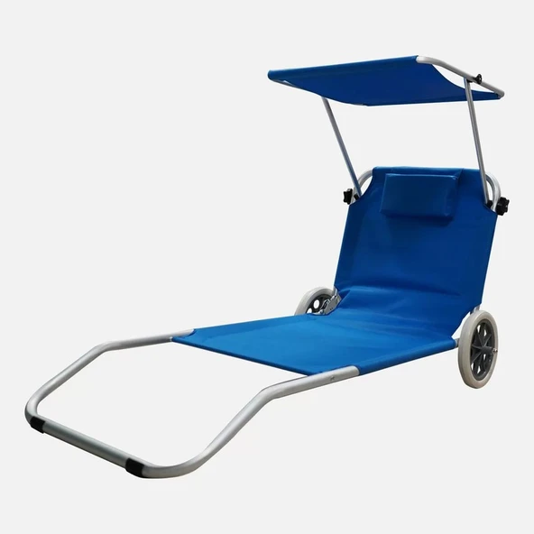 Evinizin Atölyesi Evinizin Gölgelikli Şezlong, Tekerlekli Şezlong, Katlanır Şezlong - 2