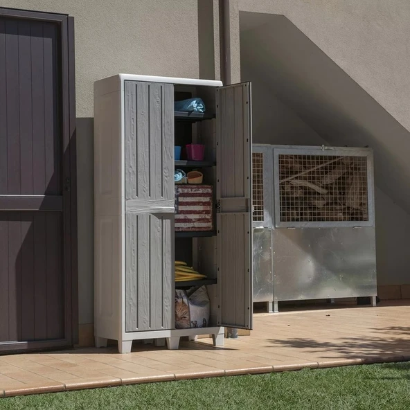 Evinizin Atölyesi Bahçe Dolabı, Balkon Dolabı Plastik Dolap 78X46X182CM - 4