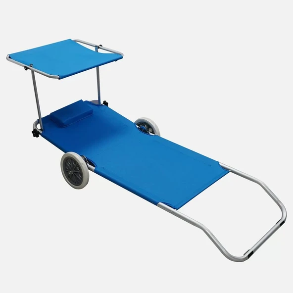 Evinizin Atölyesi Evinizin Gölgelikli Şezlong, Tekerlekli Şezlong, Katlanır Şezlong - 3