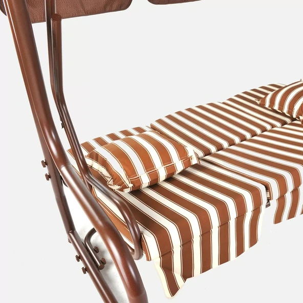 Evinizin Atölyesi Yatarlı Metal Salıncak Kahve, - 3