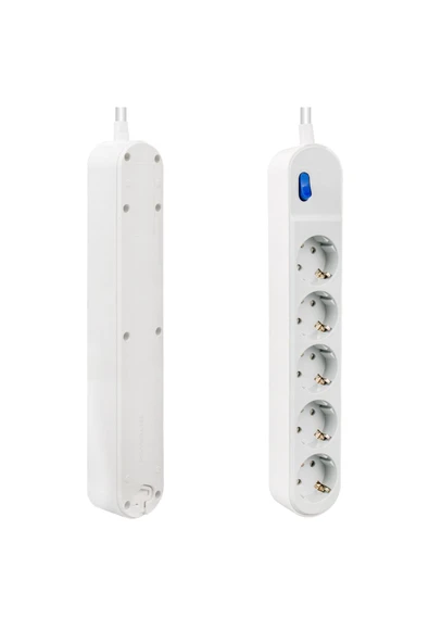 5’li Anahtarlı Akım Korumalı Grup Priz 1.5 Metre Kablo Maks 3500W 16A Ev Ofis Elektrik Prizi - Resim 4