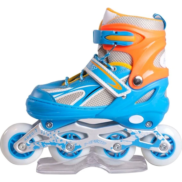 Furkan Toys F-Sports 2+2 Ayarlanabilir Ön Tekerleği Işıklı Metal Alıştırma Pateni Çanta Hediyeli - 3