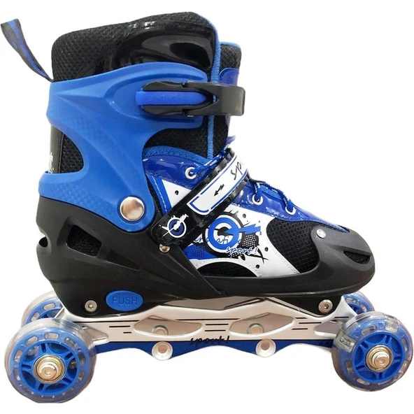 Enoy Işıklı Silikon Tekerlekli Ayarlanabilir Çocuk Alıştırma Pateni - Resim 5