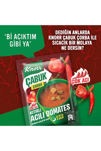 Knorr Acılı Domates Çabuk Çorba 22 gr X 12 Adet - 4