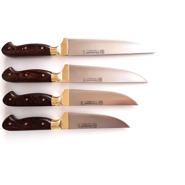 Sürmene 4 Lü Seri Sürmene El Yapımı Bıçak Setleri Kasap Bıçakları Doğrama Bıçağı  Venge Sapli Böhler N690 Çelik ürün görseli 1
