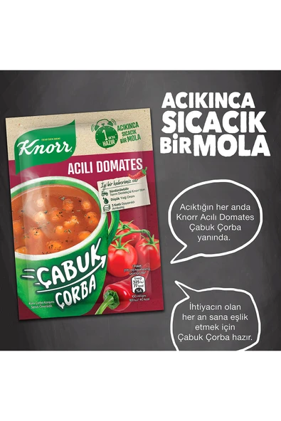 Knorr Acılı Domates Çabuk Çorba 22 gr X 24 Adet - 3