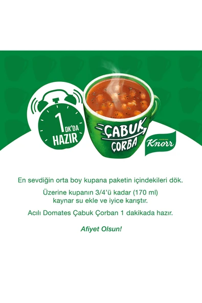 Knorr Acılı Domates Çabuk Çorba 22 gr X 24 Adet - 5